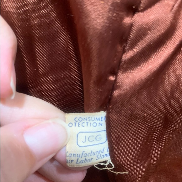 Vntg 50’s Gus Mayer Volup Brown Plaid Double-Breasted Pea Coat sz XL - Picture 11 of 11